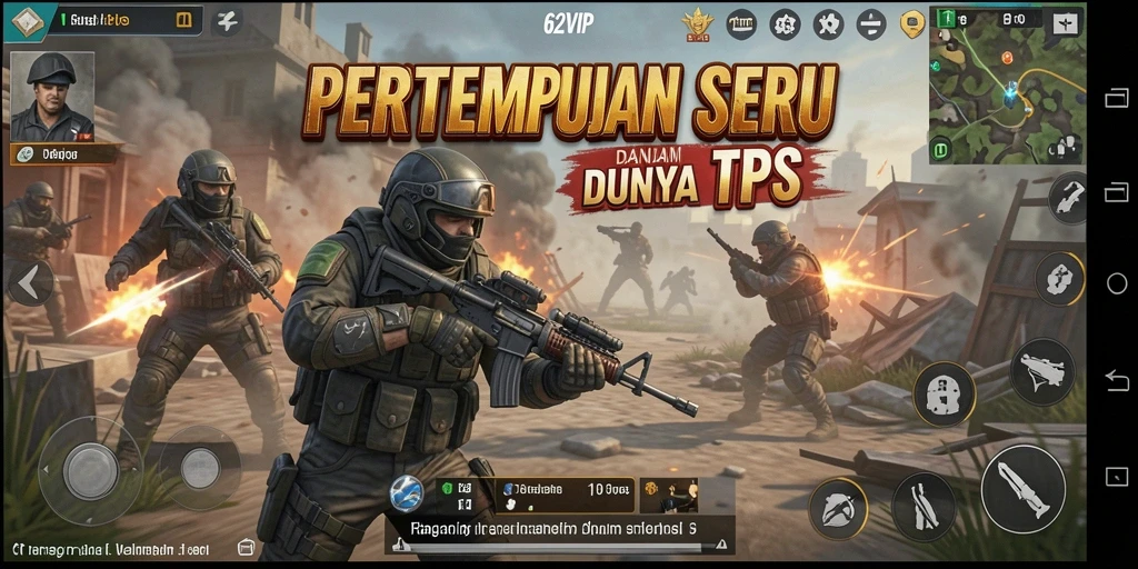 Menampilkan aksi tempur intens dalam gameplay TPS.