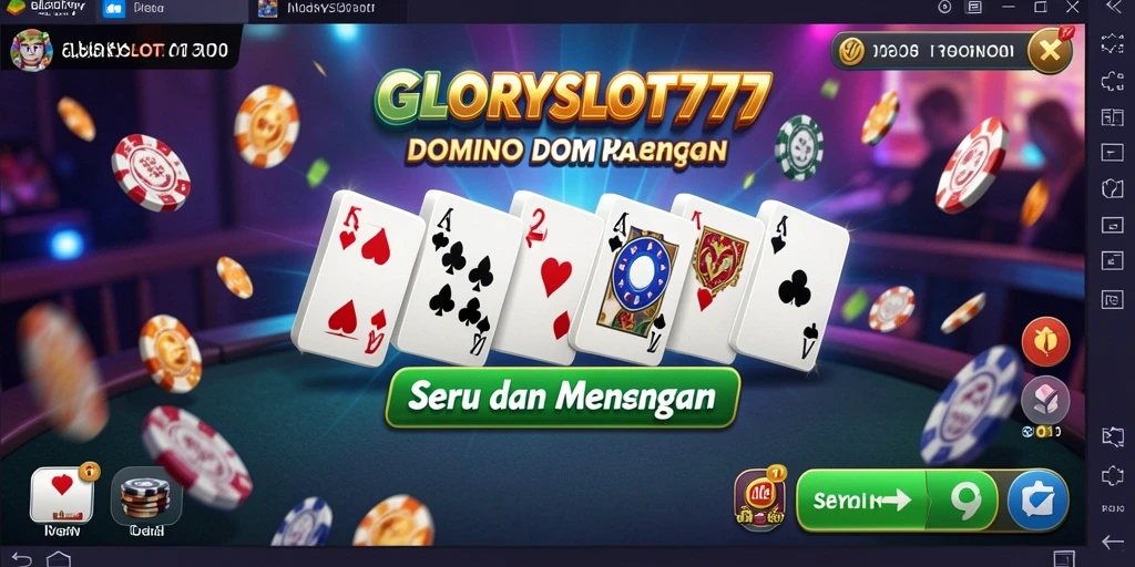 Tampilan gameplay seru dari GLORYSLOT777 dalam permainan Domino.