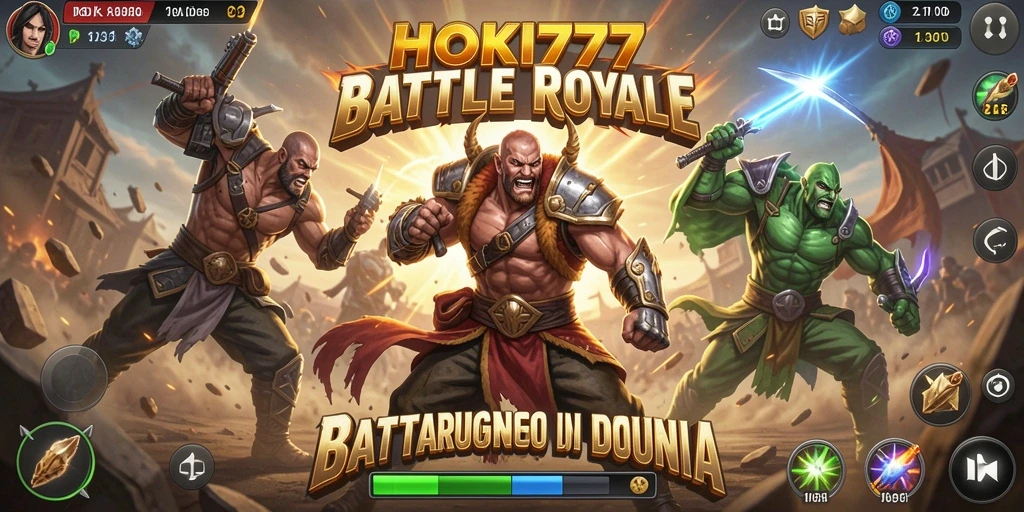 Screenshot gameplay HOKI777 menampilkan aksi seru di arena pertarungan.