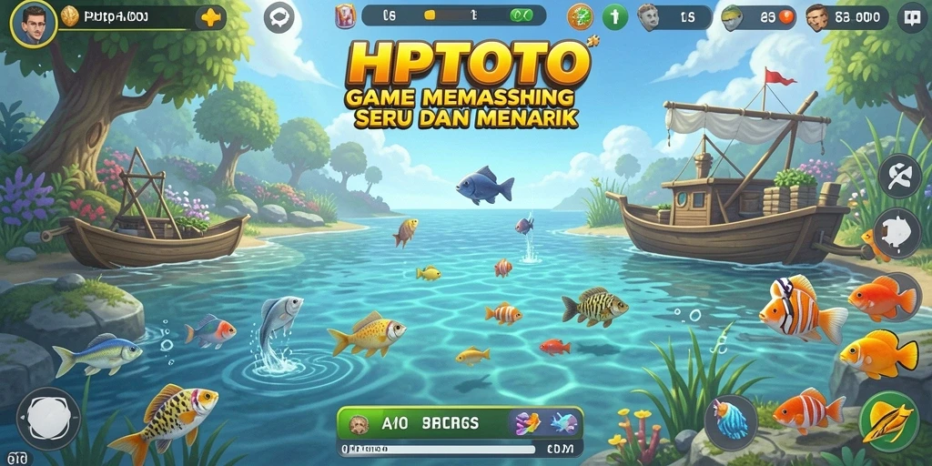 Screenshot utama HPTOTO menunjukkan aksi memancing yang mendebarkan.