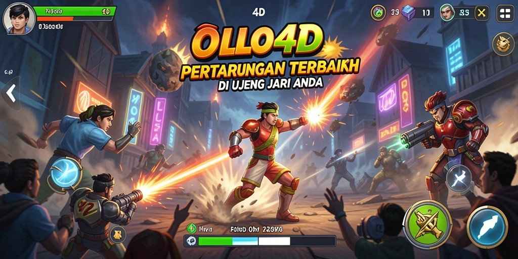 Screenshot utama OLLO4D menampilkan aksi pertarungan seru.
